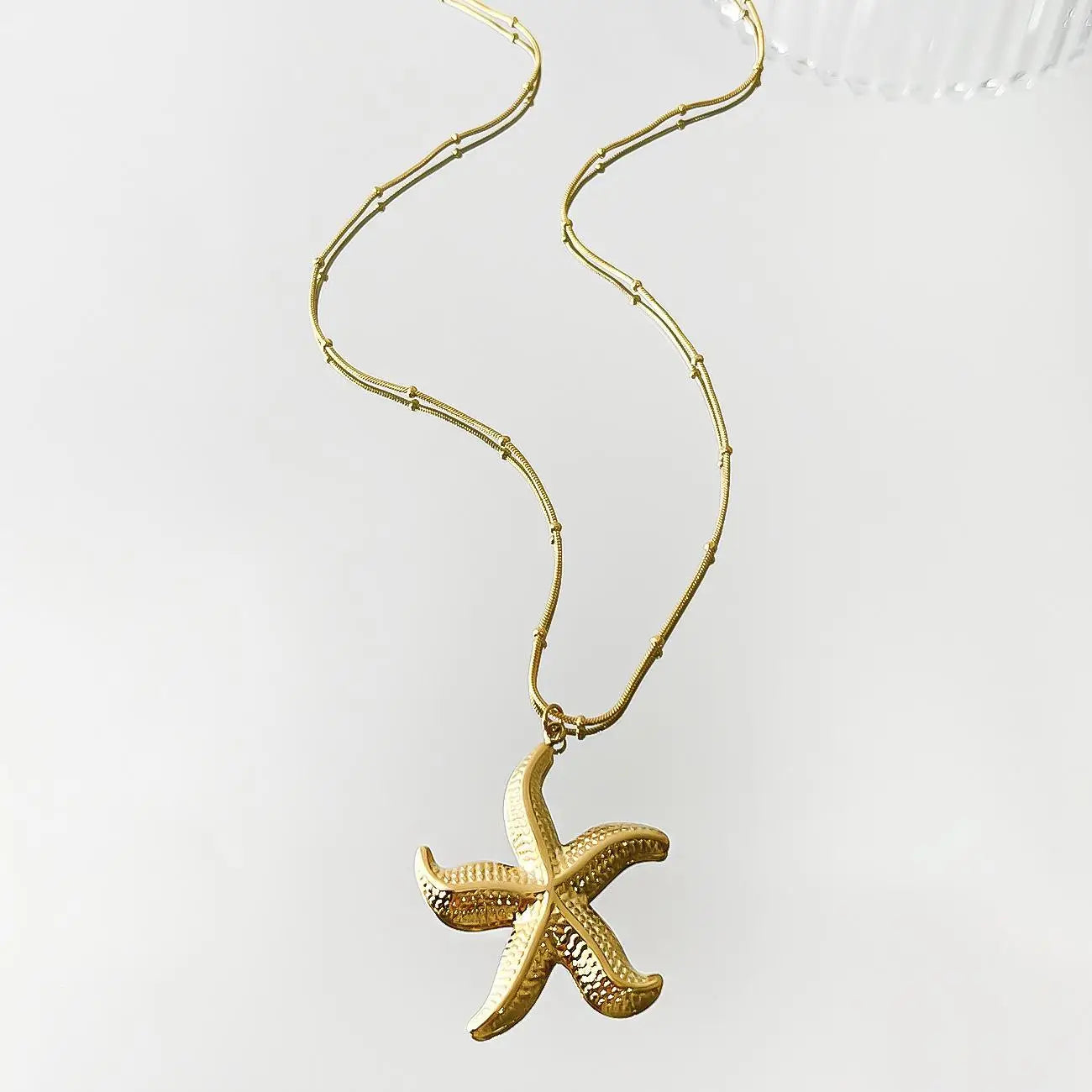 MHS.SUN Starfish Shell Conch Pendant Necklaces For Women Men Stainless Steel Trendy Chain Choker Beach Party Jewelry Summer