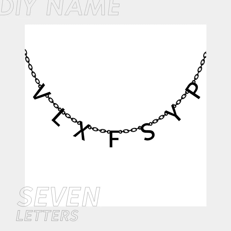 EManco Customized Stainless Steel Name Necklace Custom Personalized Letter Choker Necklace Pendant Nameplate Gift Dropshipping