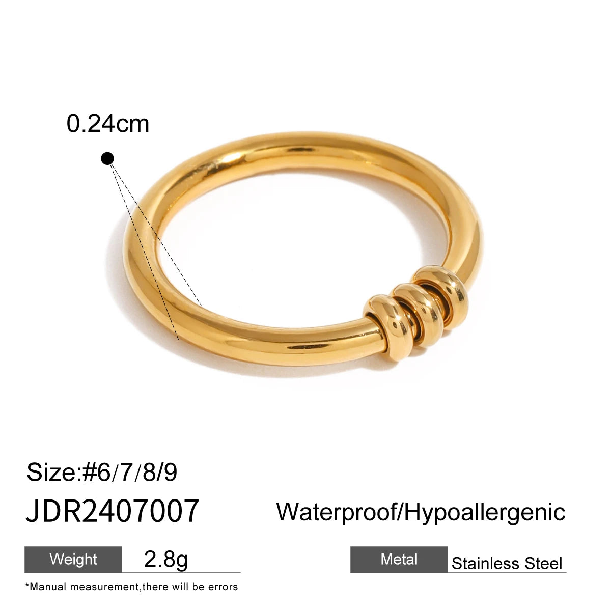 Uworld Fashion 18K Gold Color Stainless Steel Zircon Finger Bracelet Stackable Ring Bracelet Women's Accessories Party Gift