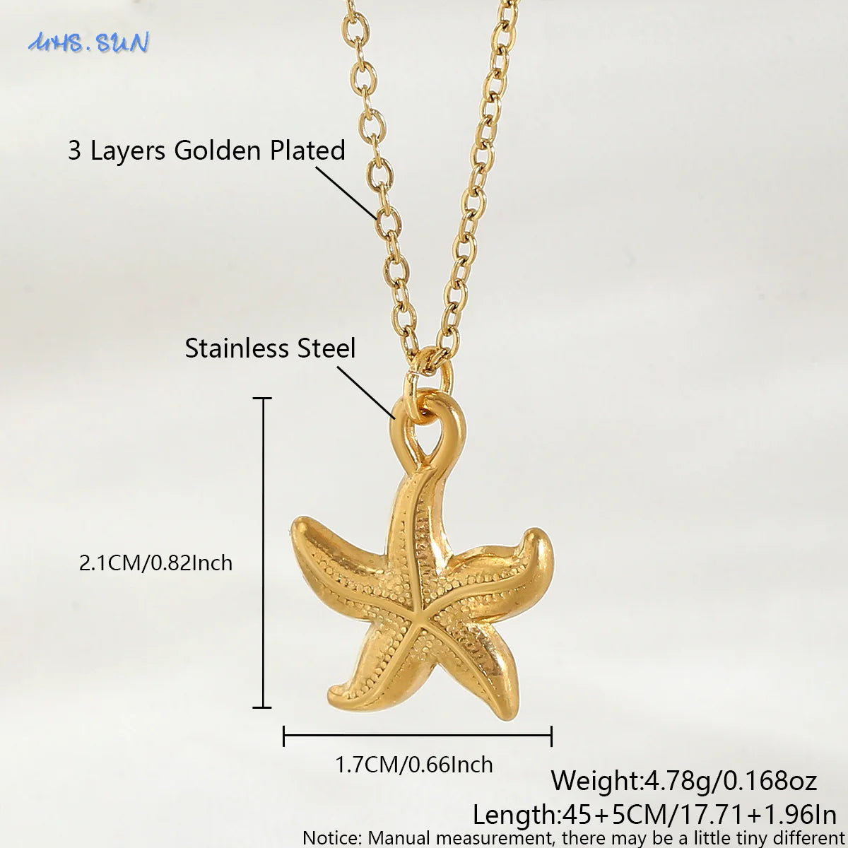 MHS.SUN Starfish Shell Conch Pendant Necklaces For Women Men Stainless Steel Trendy Chain Choker Beach Party Jewelry Summer