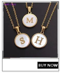 MHS.SUN Starfish Shell Conch Pendant Necklaces For Women Men Stainless Steel Trendy Chain Choker Beach Party Jewelry Summer