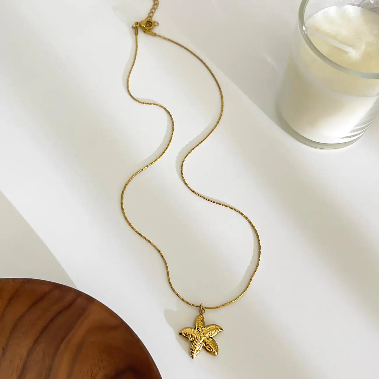 MHS.SUN Starfish Shell Conch Pendant Necklaces For Women Men Stainless Steel Trendy Chain Choker Beach Party Jewelry Summer