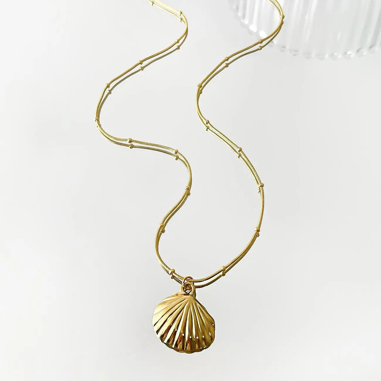 MHS.SUN Starfish Shell Conch Pendant Necklaces For Women Men Stainless Steel Trendy Chain Choker Beach Party Jewelry Summer