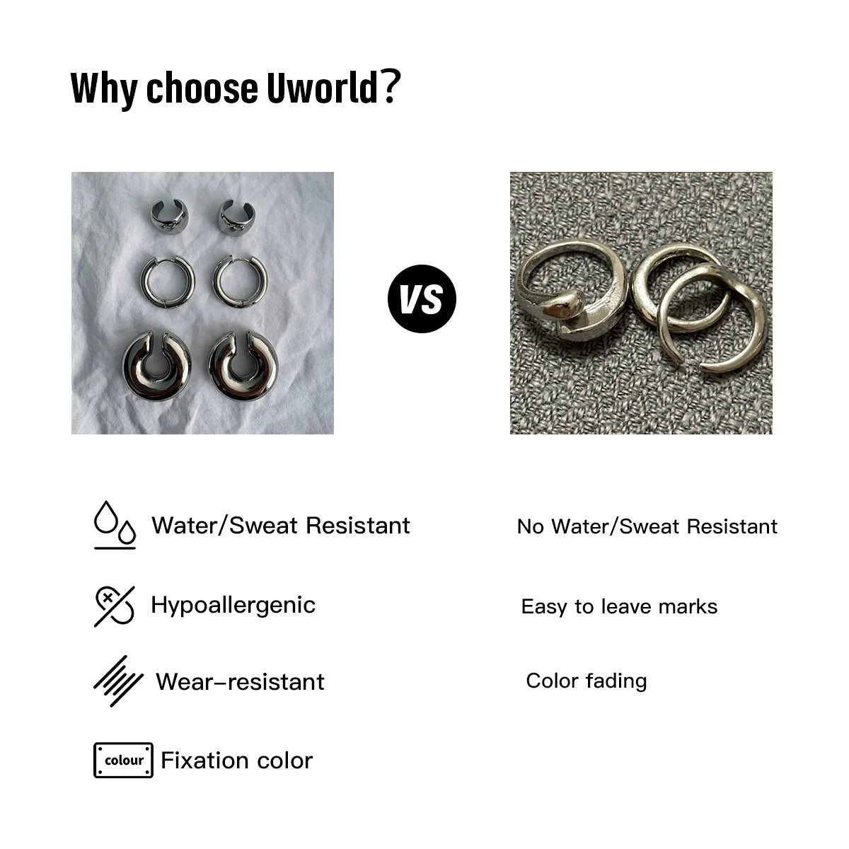 Uworld Full Crystal Geometric Open Rings For Women Minimalist 18K Gold PVD Plated Stainless Steel Rings Fashion Jewelry Gift